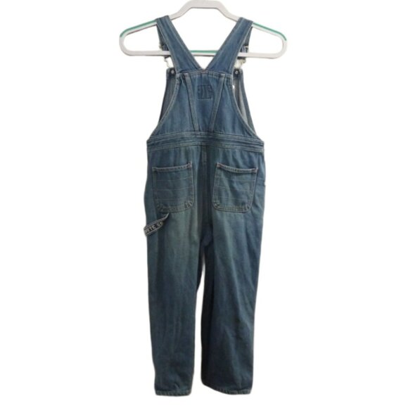 Vintage ROUTE 66 carpenter blue jean denim overalls Kids size 6, inseam 17" - Picture 2 of 7